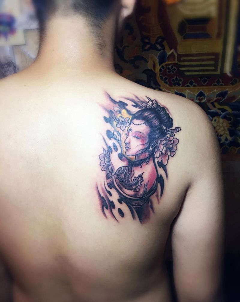 艺妓纹身图片