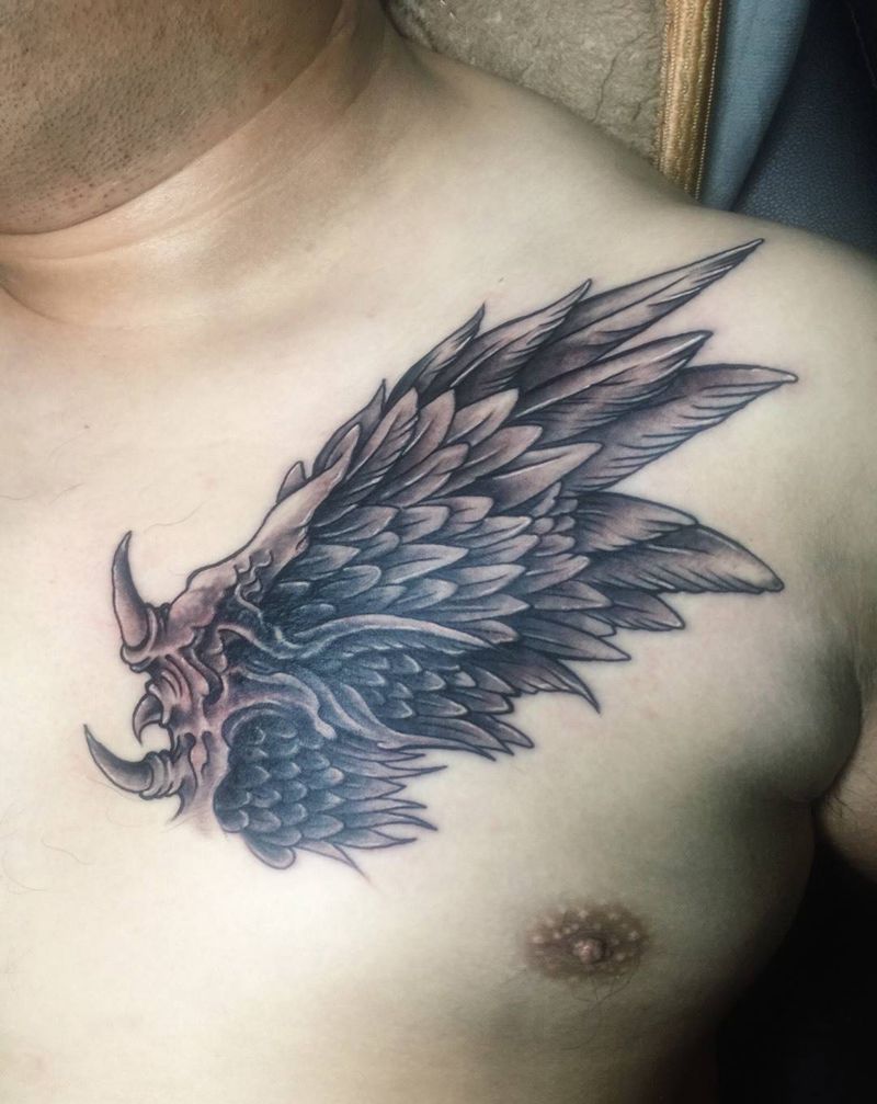 遮盖天使之翼纹身图片