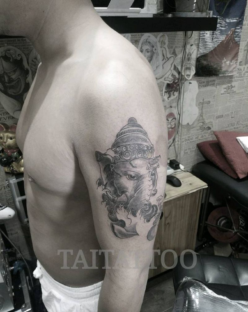 傣刺青三木嘎手稿纹身纹身图片