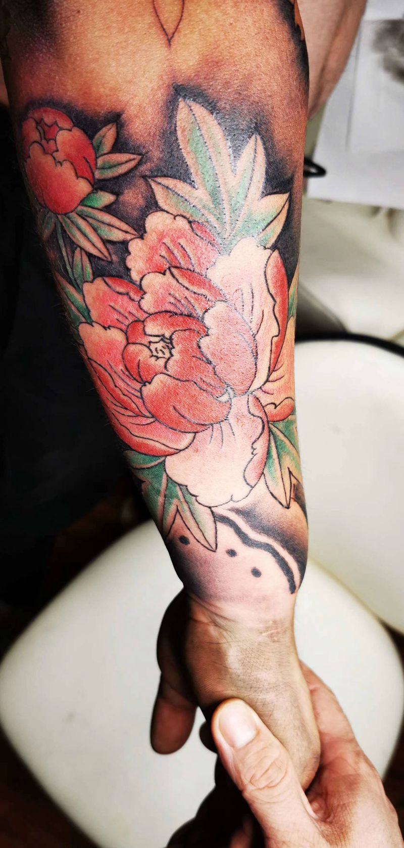 牡丹纹身图片_手臂纹身图案