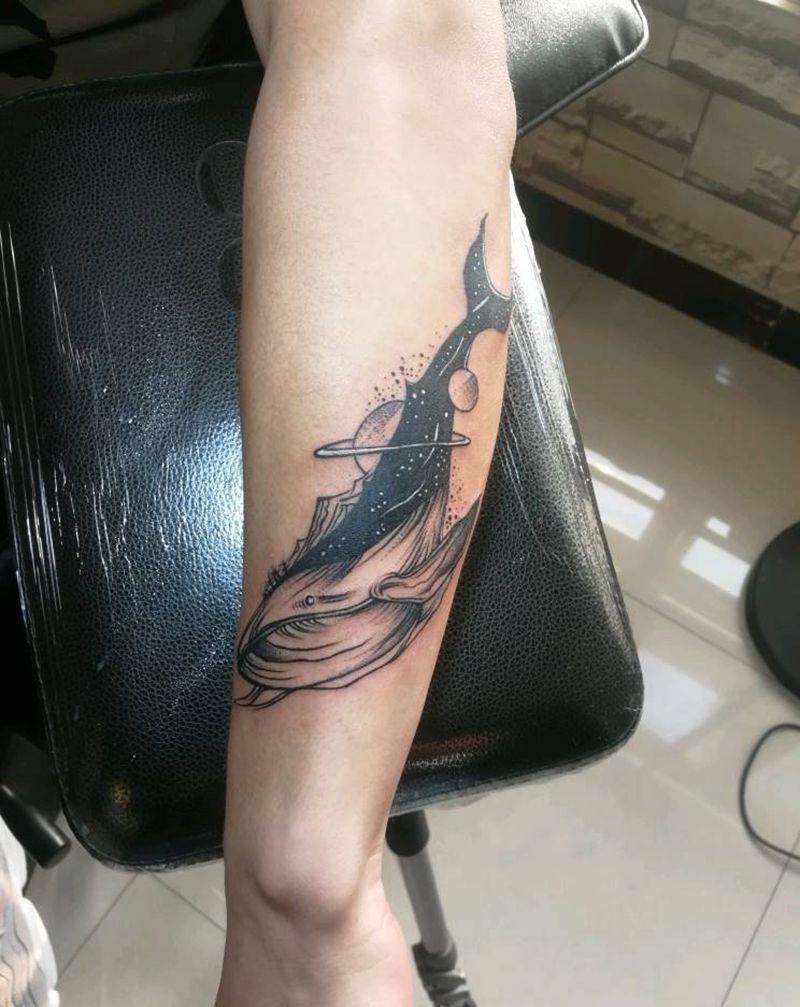 鲨鱼纹身图片_手臂纹身图案