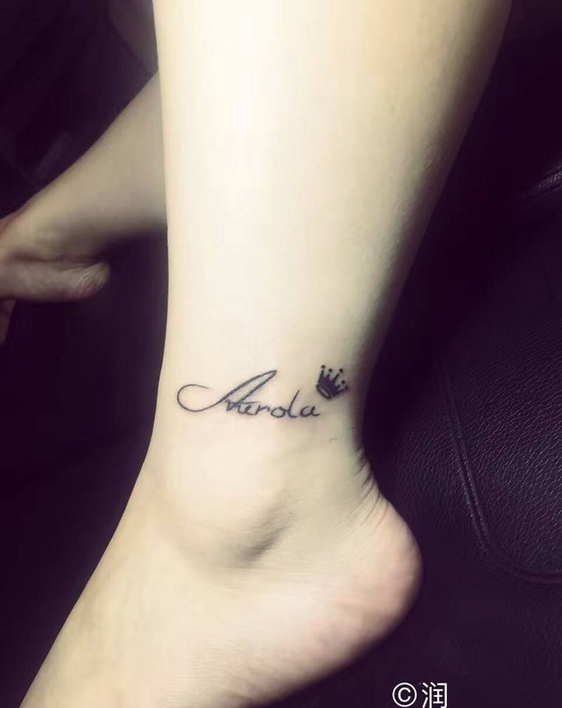 润刺青出品#脚踝纹身#纹身图片