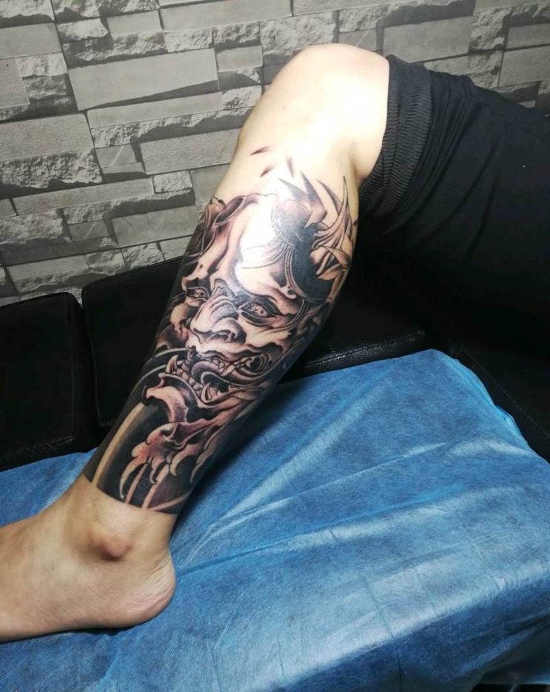 般若包小腿纹身图片