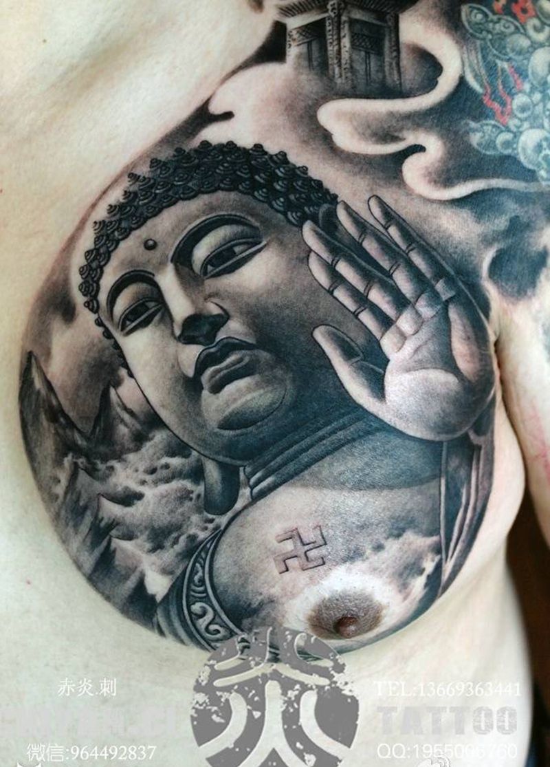 大日如来，靳凯作品纹身图片