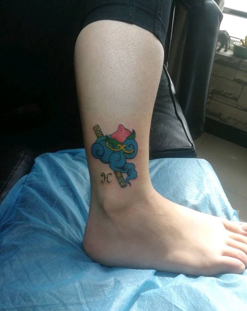 金箍纹身图片_腿部纹身图案