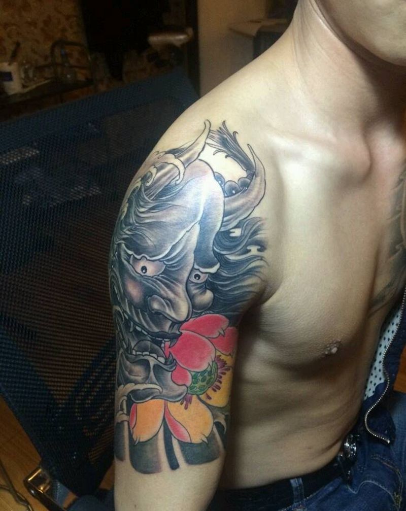 大臂般若纹身图片