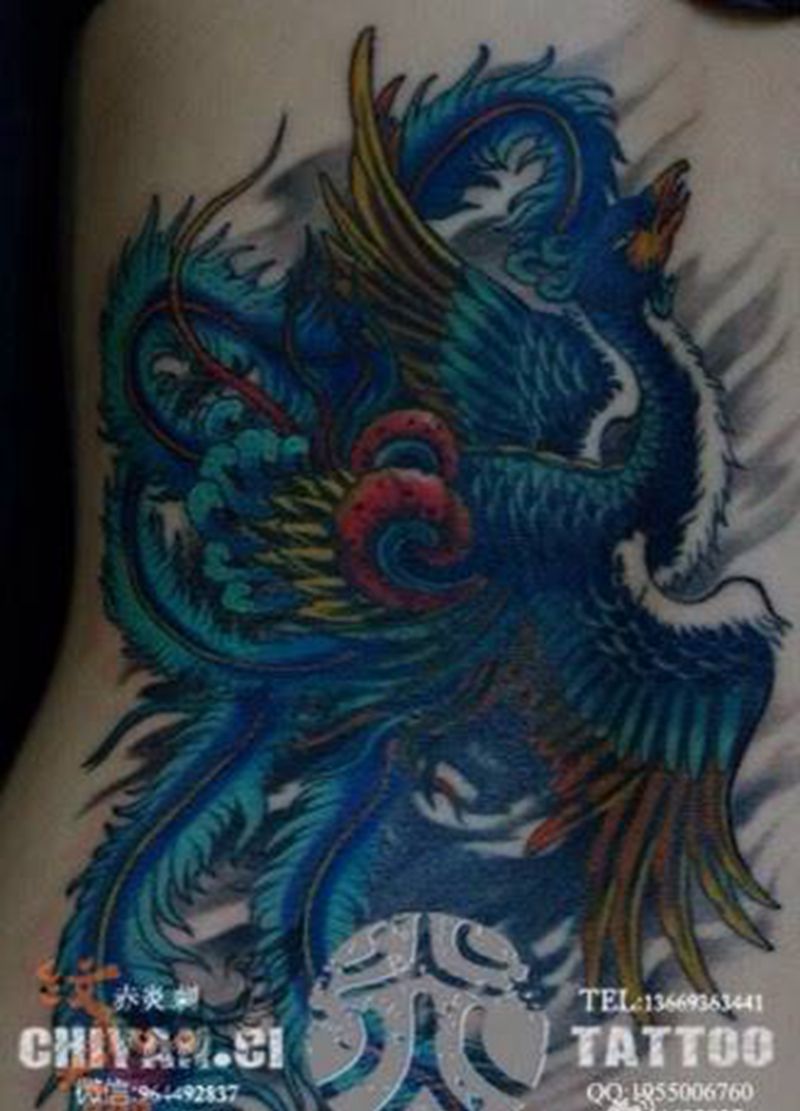 兰州赤炎刺遮盖作品纹身图片