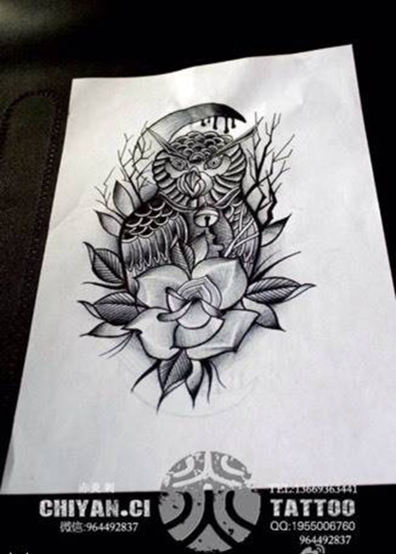 兰州赤炎刺树师傅部分设计手稿纹身图片