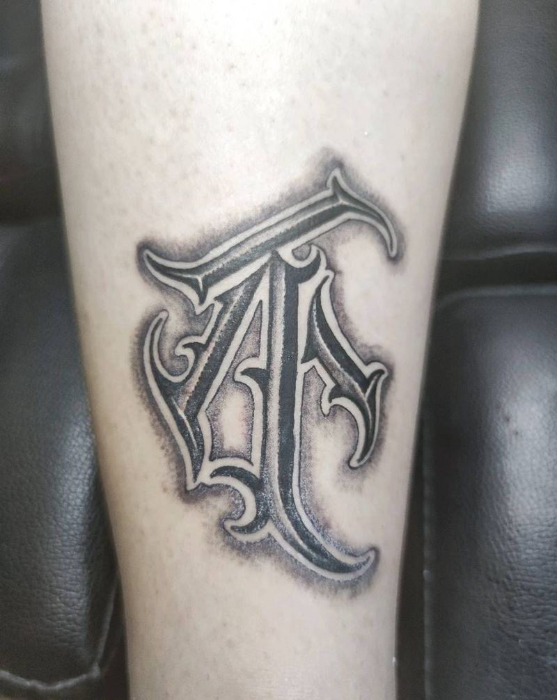 不争纹身图片_花体字纹身图案