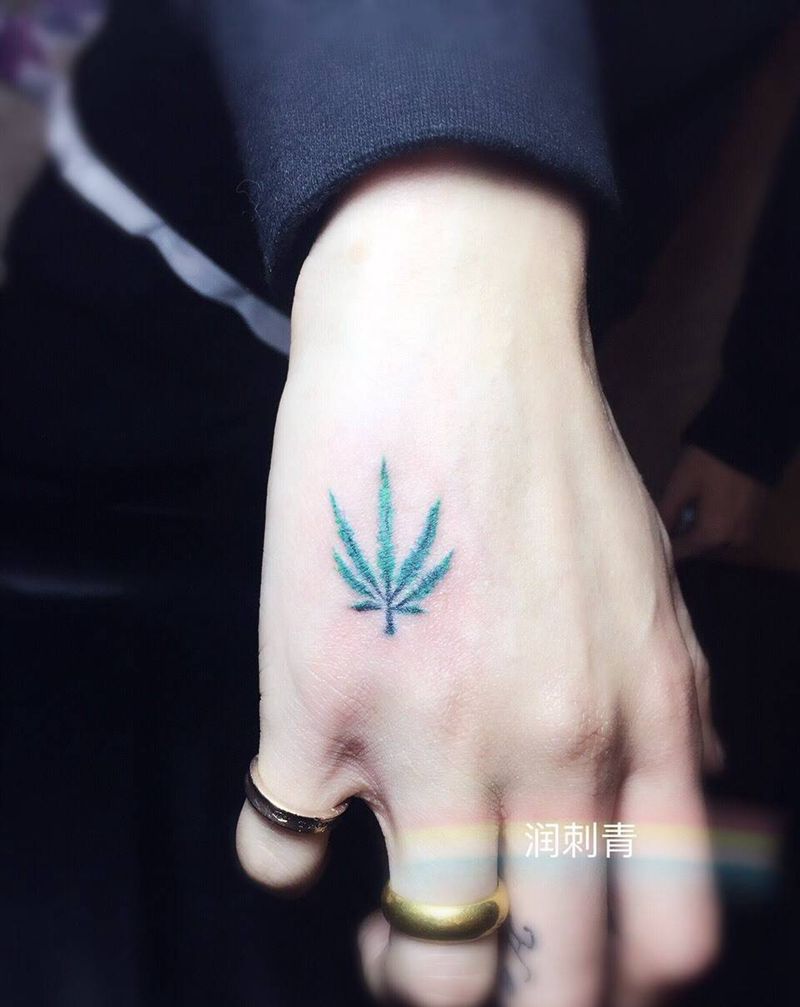 润刺青出品#麻叶#纹身图片