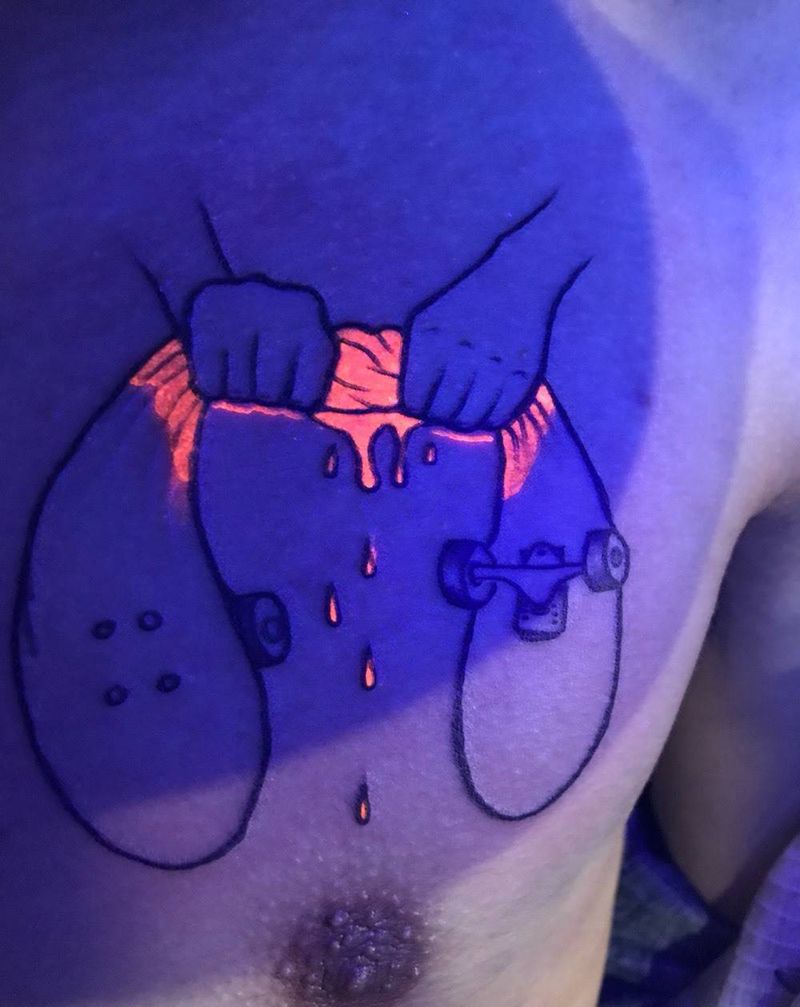 荧光色纹身图片