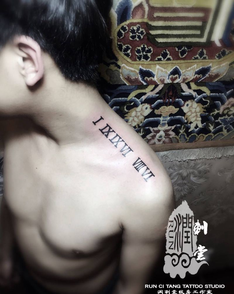 润刺青出品#罗马数字#纹身图片
