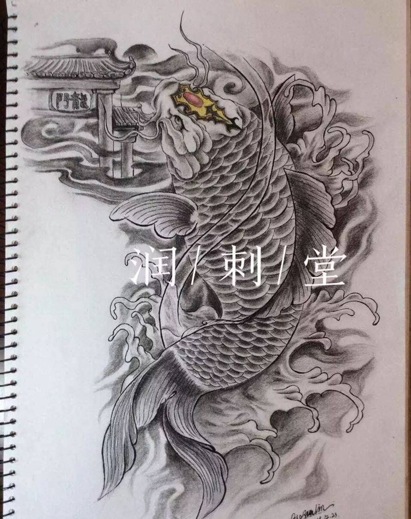 原创手稿纹身图片_传统肩部胸部腰部背部腿部手臂原创纹身图案