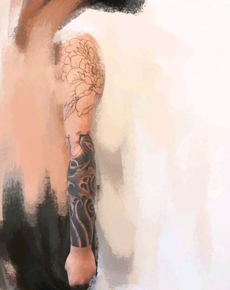 花臂纹身图片_手臂遮盖纹身图案