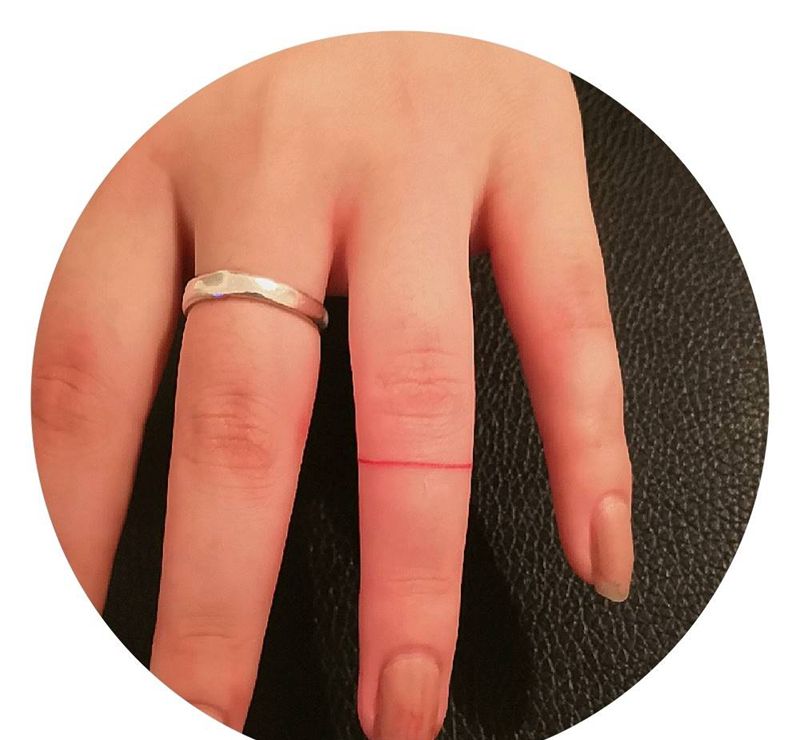 指环纹身图片_手部指环小清新纹身图案