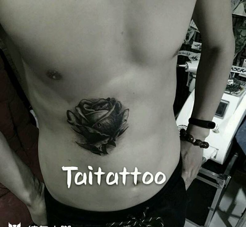 玫瑰紋身傣刺青作品纹身图片