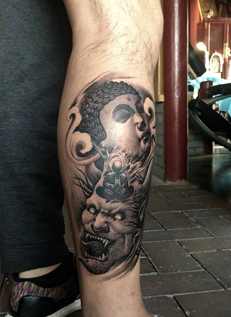 佛与魔，靳凯作品原创纹身图片