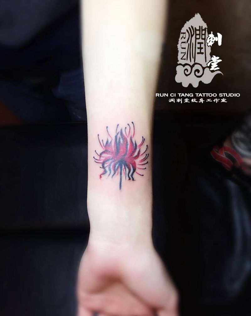 润刺青出品#彼岸花#纹身图片