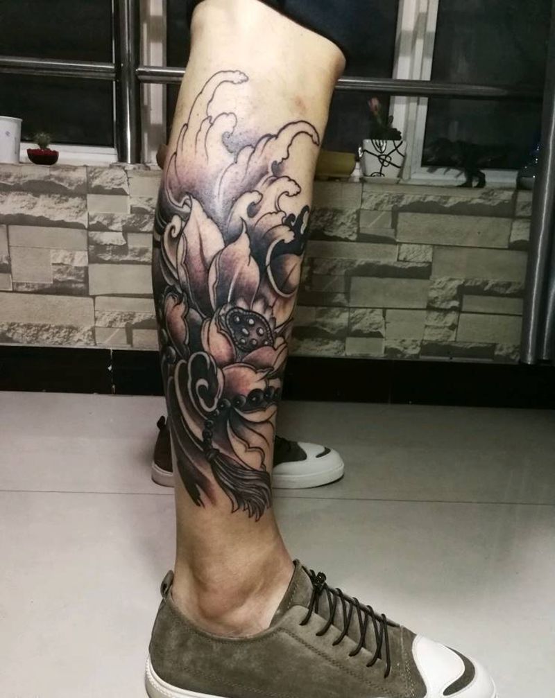 莲花纹身图片