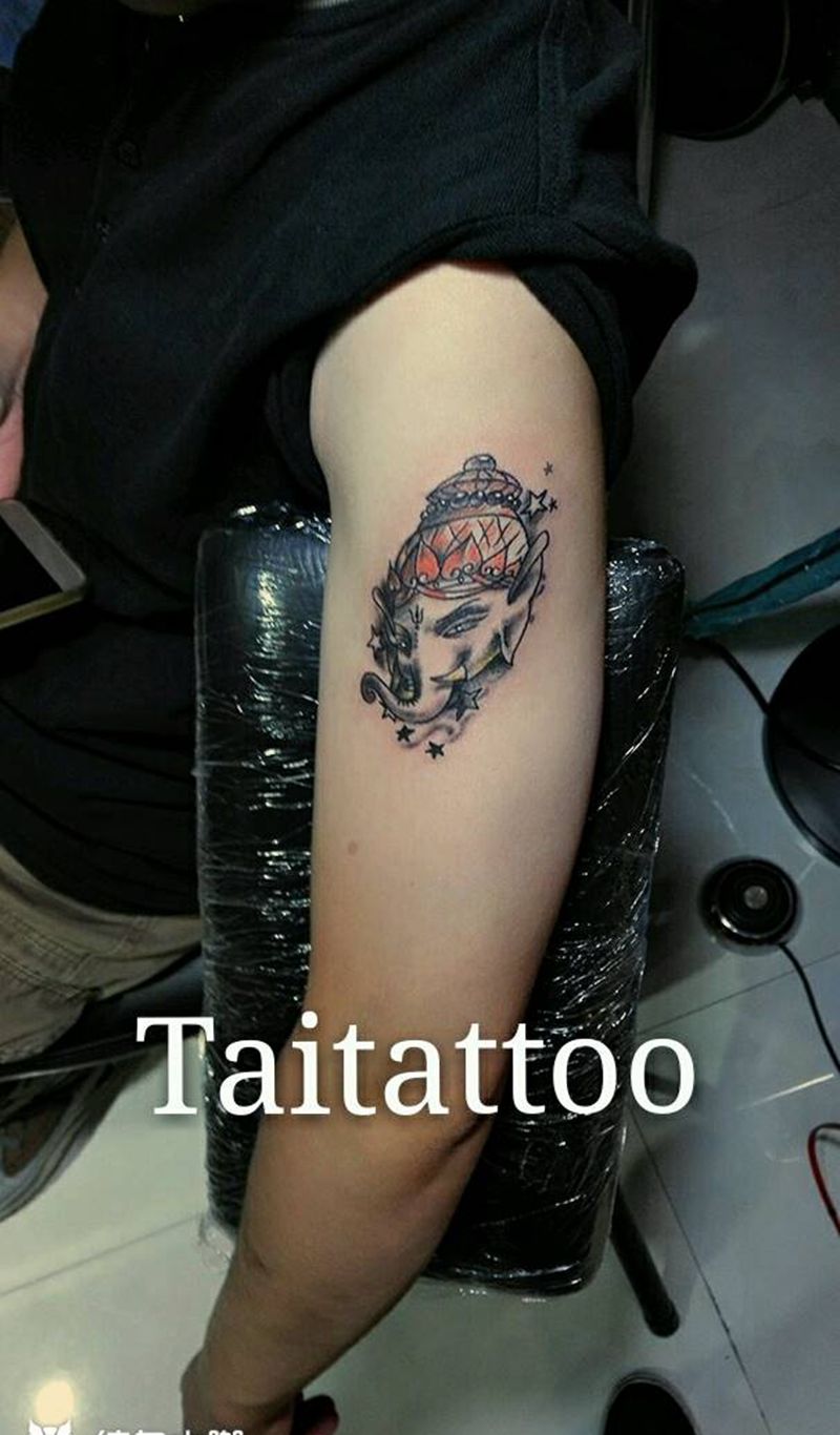 傣刺青象神纹身纹身图片