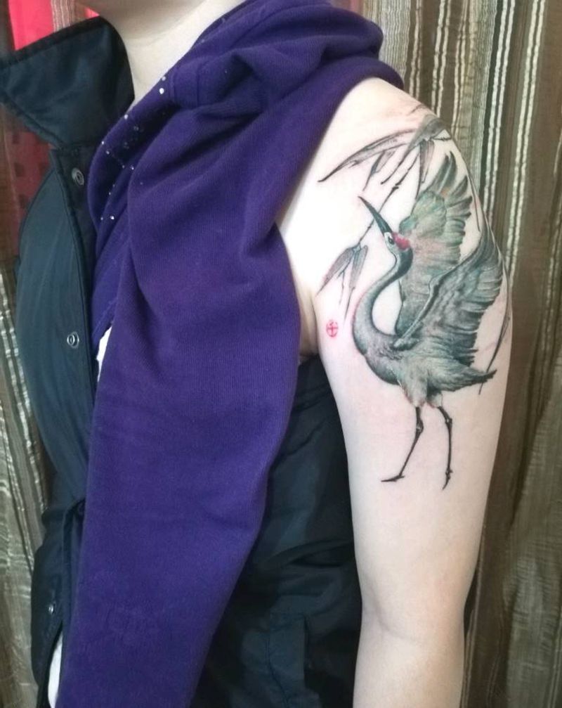 中国风～鹤纹身图片