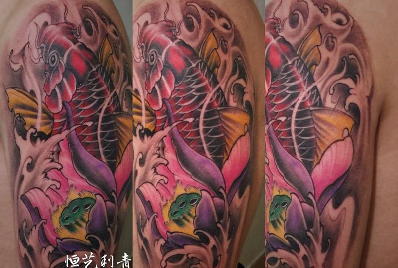 红鲤鱼纹身图片