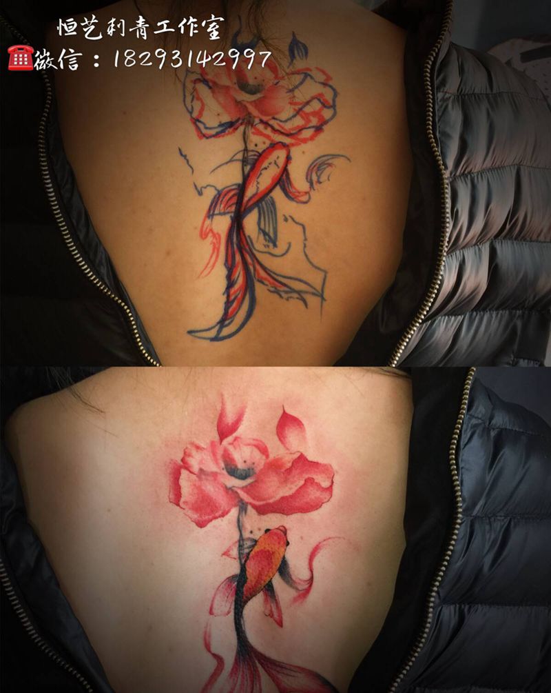 水墨纹身图片_背部纹身图案