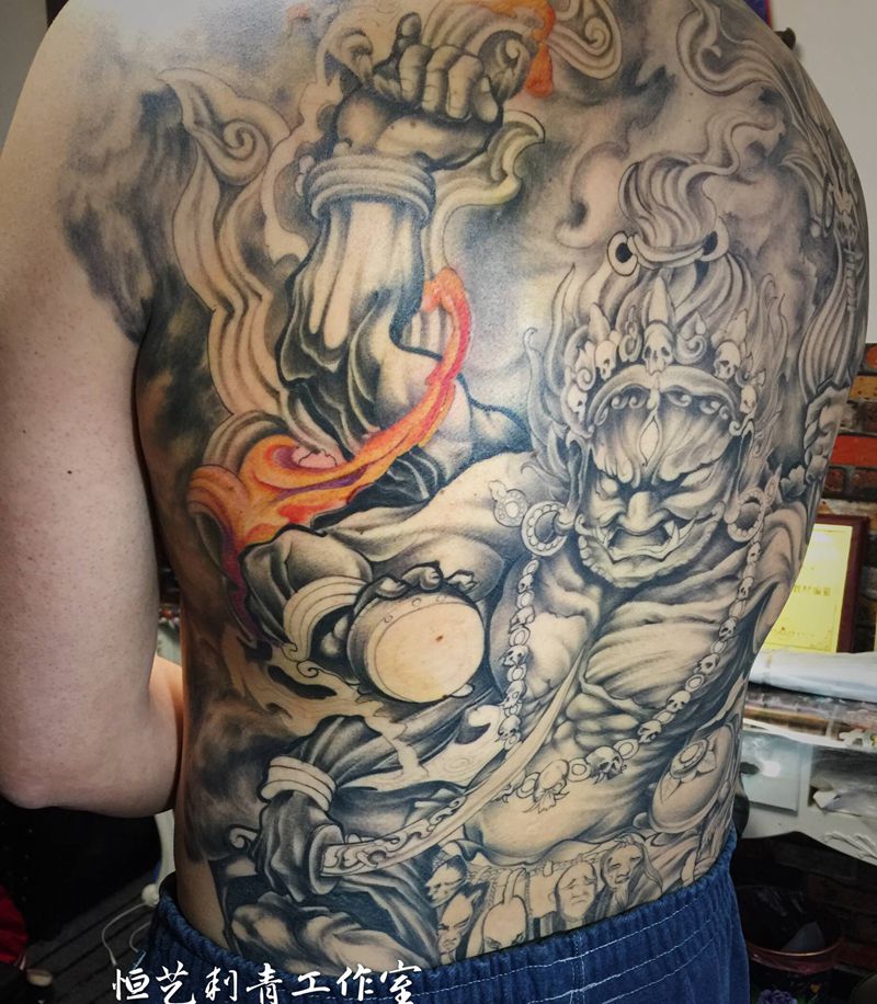 临摹千手老师作品纹身图片_背部臀部纹身图案