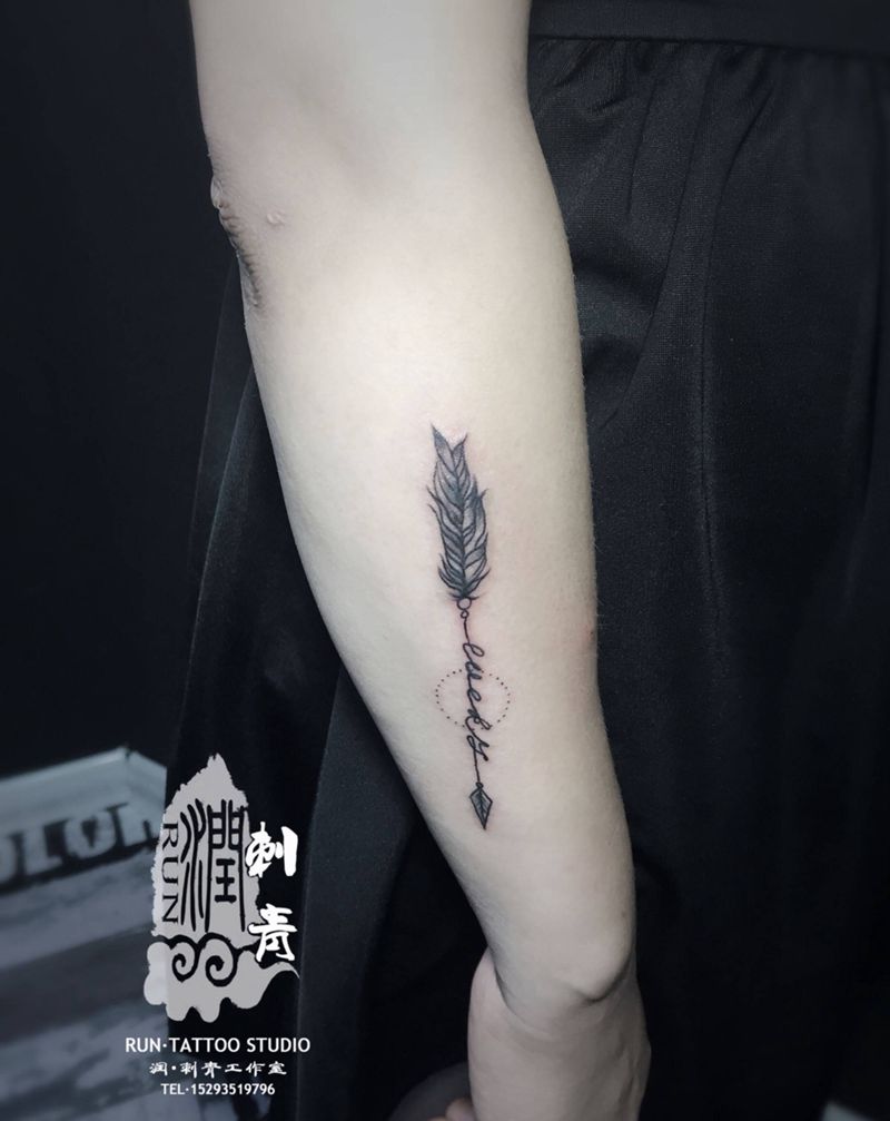 伤疤遮盖纹身图片_成品手臂手部清新字符几何纹身图案