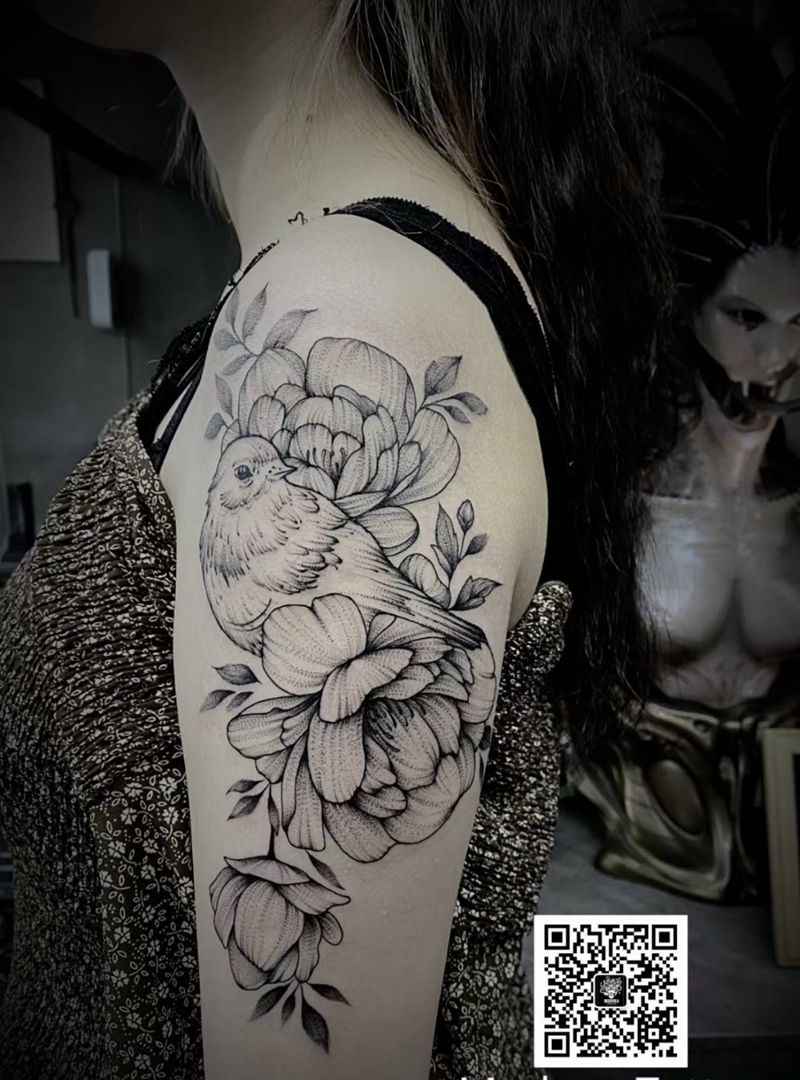 素花纹身图片_手臂纹身图案