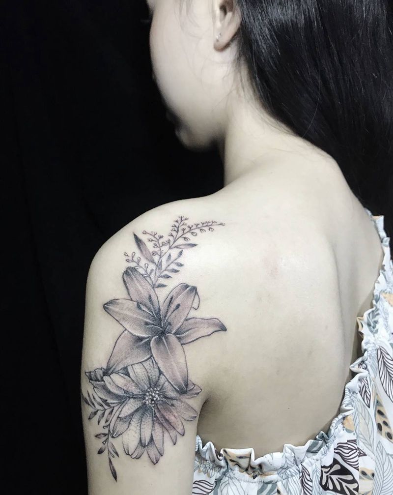 疤痕遮盖纹身图片