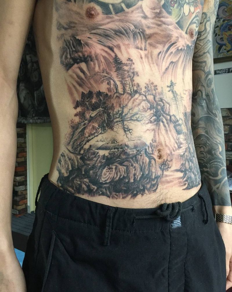 图，上面与胳膊不是本店作品纹身图片