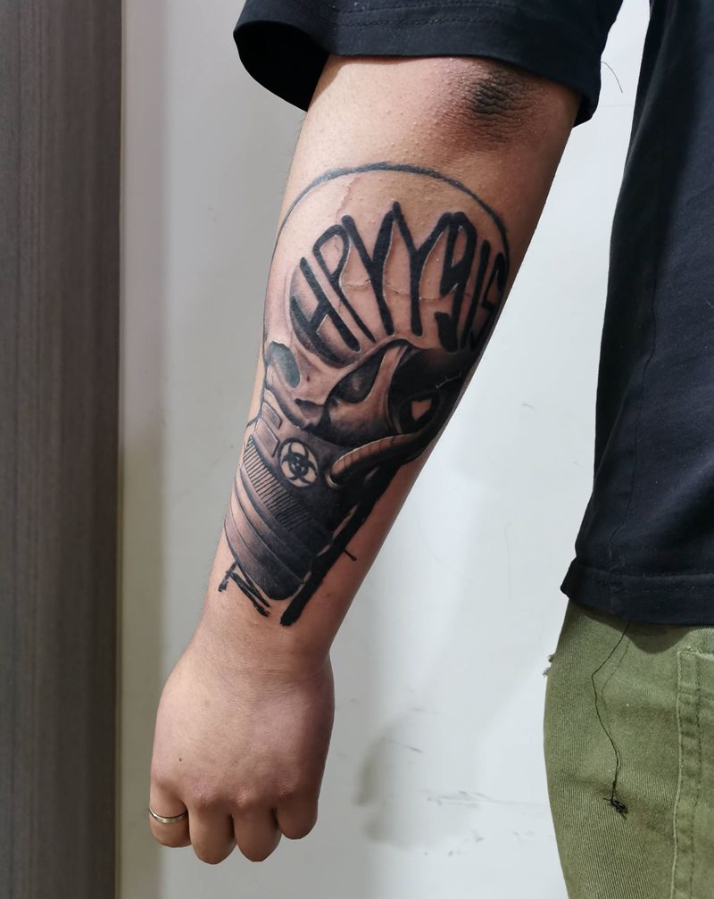 骷髅纹身图片_手臂骷髅纹身图案