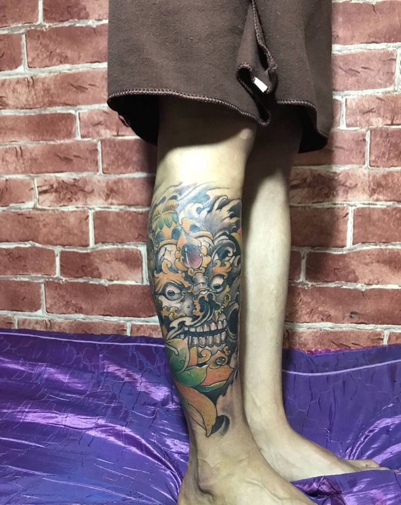 包小腿纹身图片