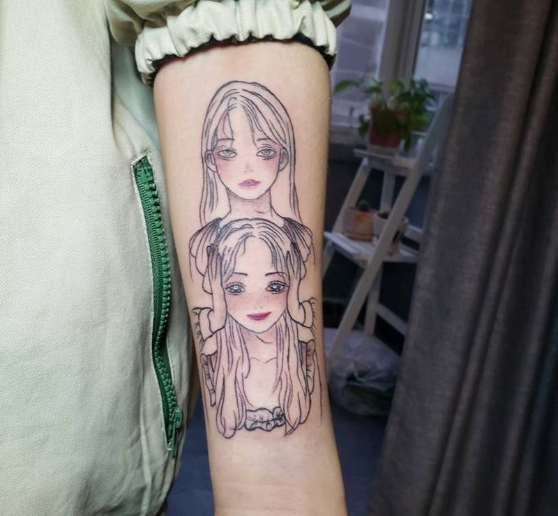 两个我纹身图片