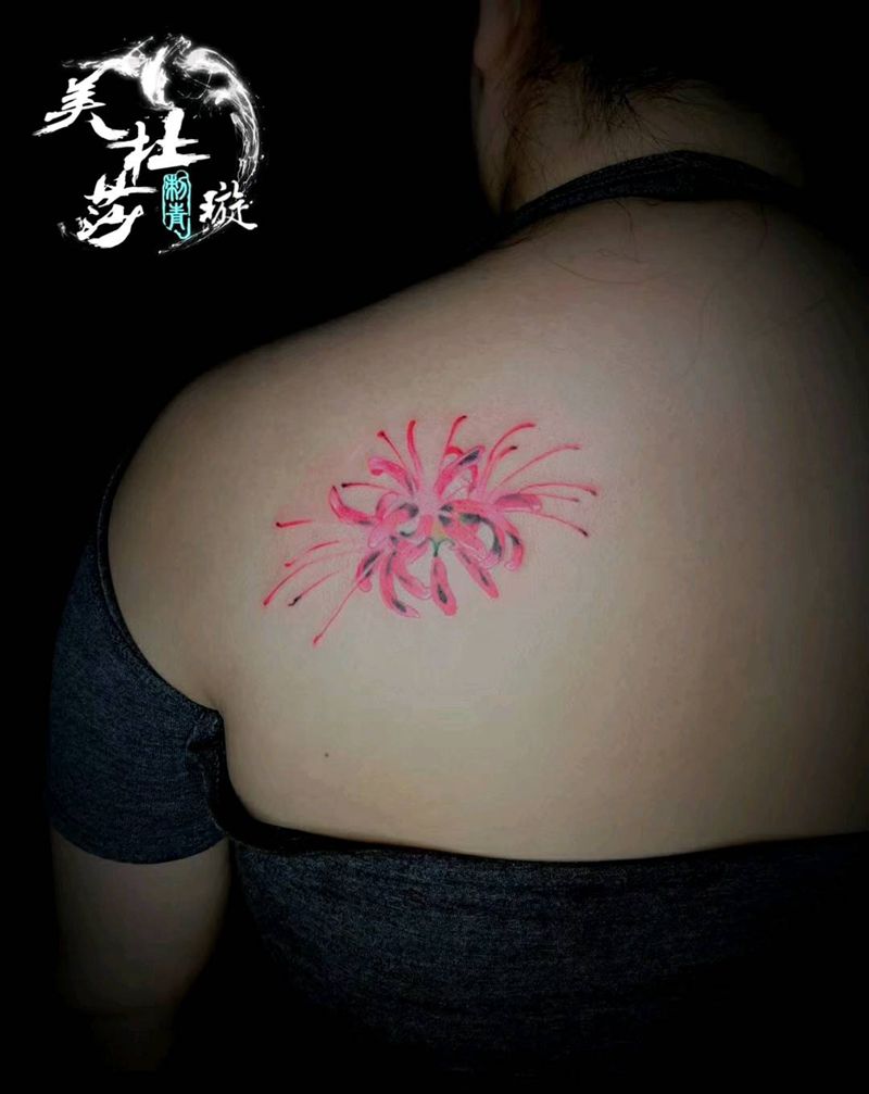 小璇作品 彼岸花纹身图片_背部纹身图案