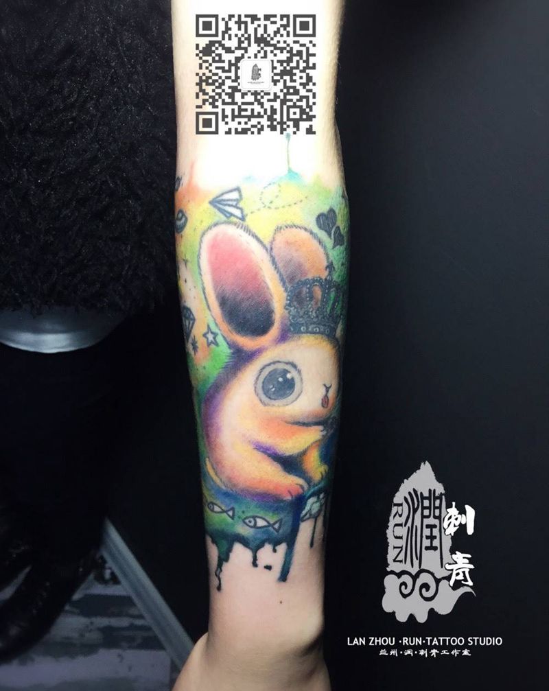 小臂拼接纹身图片_成品手臂手部欧美清新几何动物静物原创贴纸纹身图案