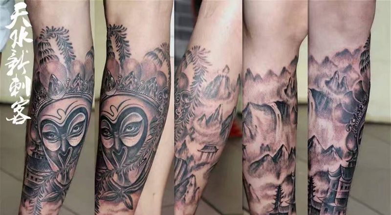 包小腿猴子纹身图片