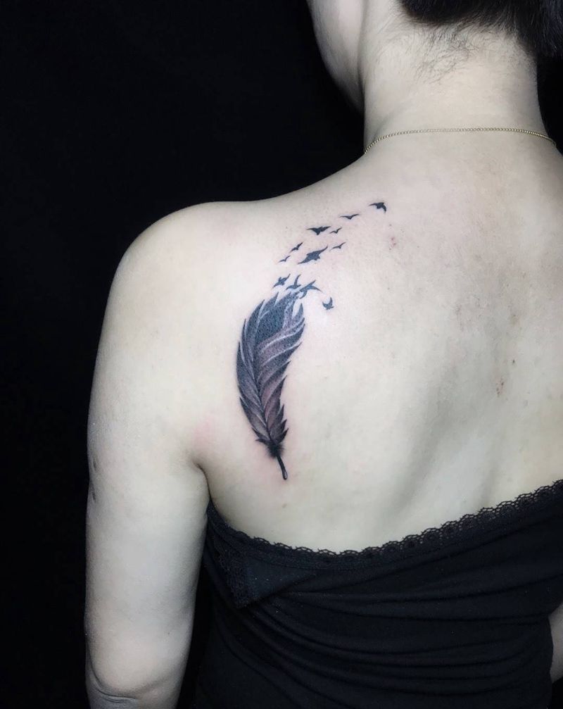 羽毛纹身图片