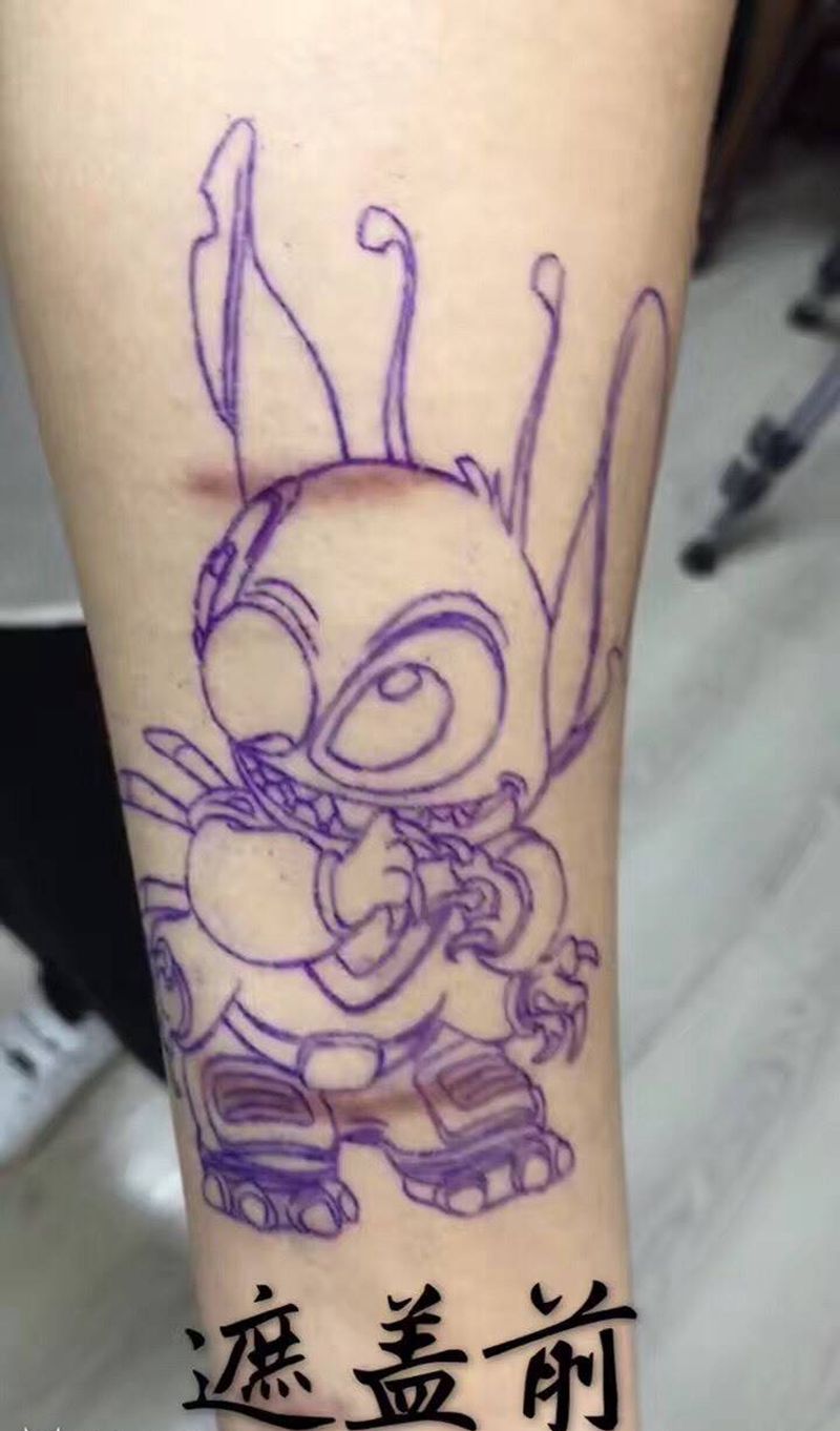 史迪仔遮盖。纹身图片