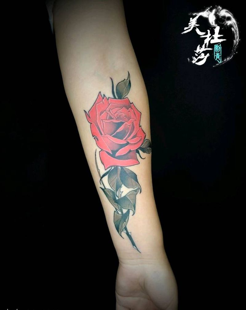 玫瑰纹身图片