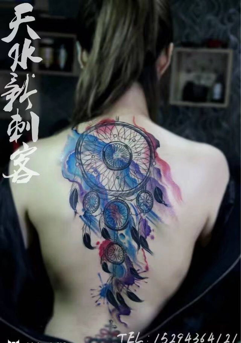 捕梦网纹身图片