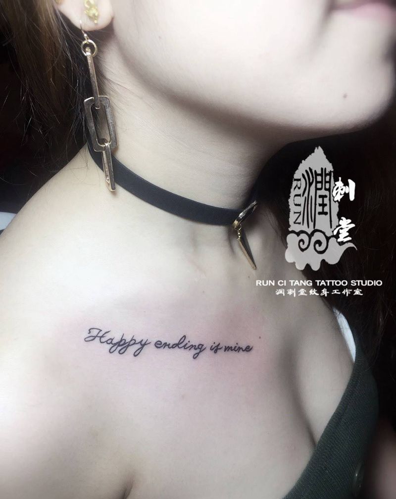 字母纹身图片_成品胸部欧美清新字符纹身图案