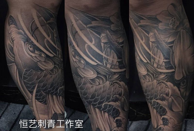 鲤鱼般若纹身图片
