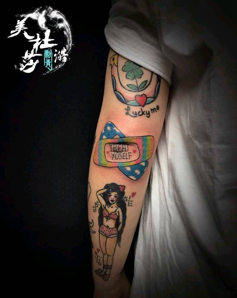 创可贴纹身图片