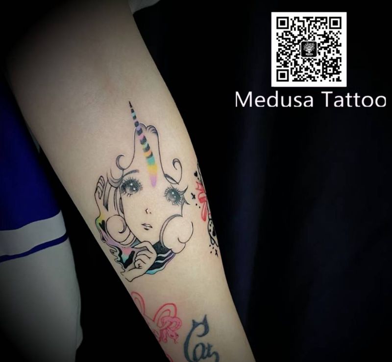 小清新纹身图片_手臂水彩纹身图案