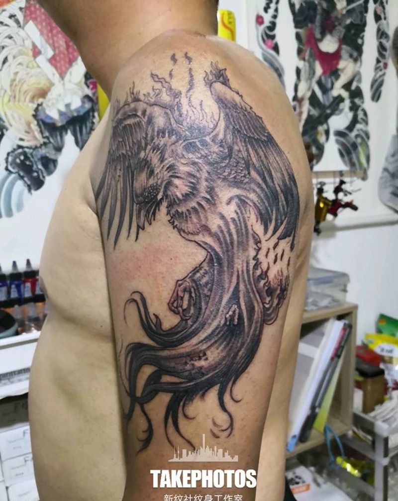 火凤凰纹身图片