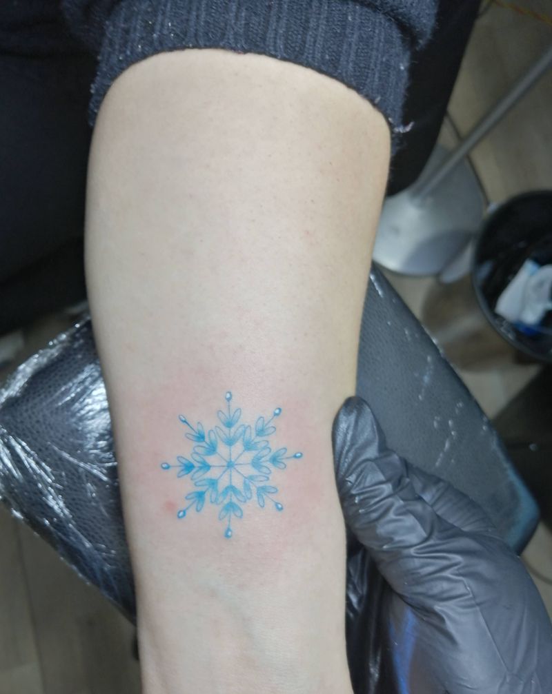 雪花纹身图片_手臂纹身图案