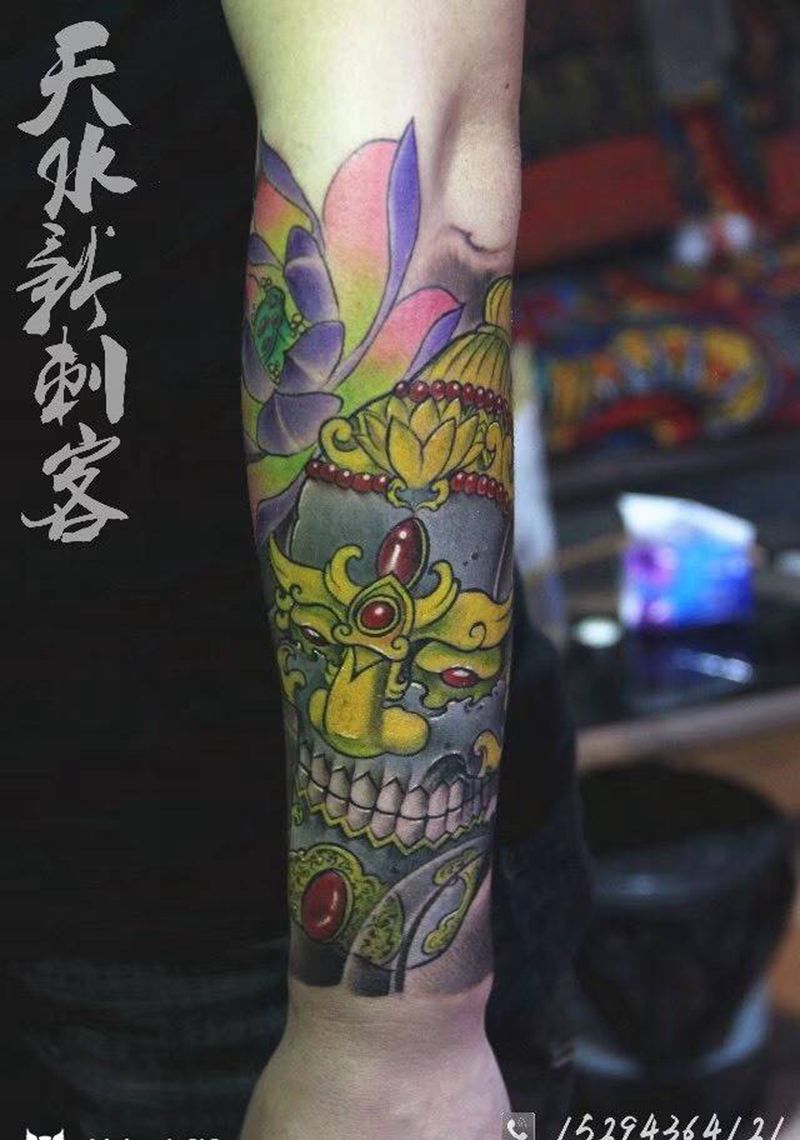 包小臂嘎巴拉纹身图片