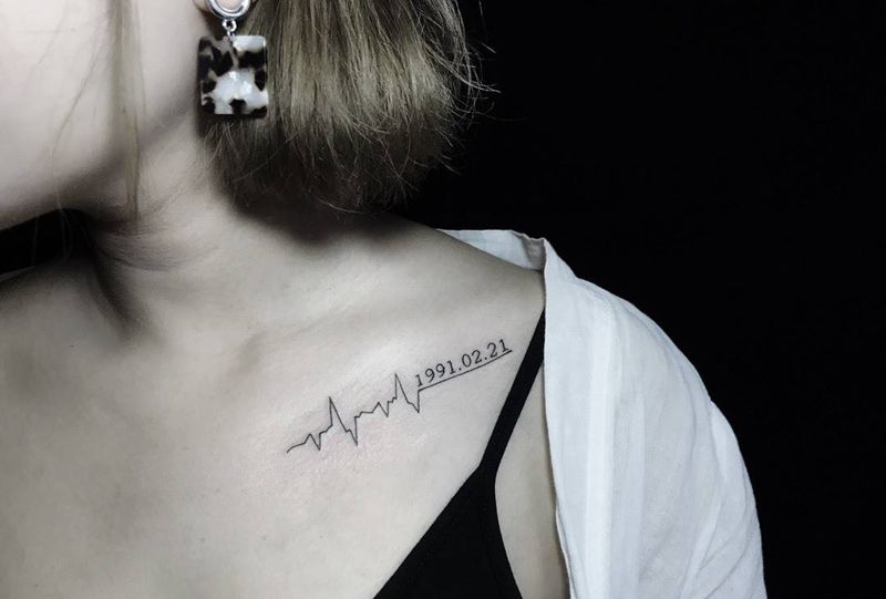 情侣心电图纹身图片